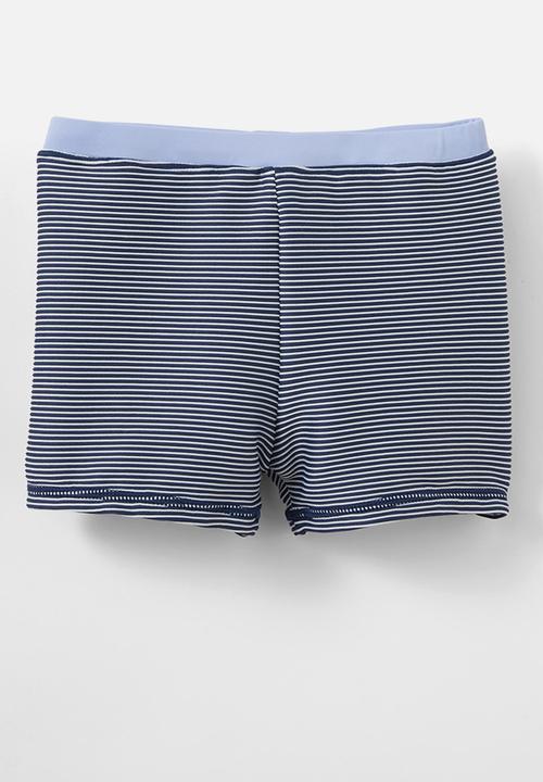 Cotton On - Flynn rash vest and billy boyleg trunk set - in the navy/texture stripe