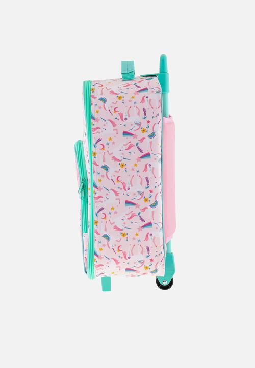 Stephen Joseph - All over print rolling luggage unicorn  - multi