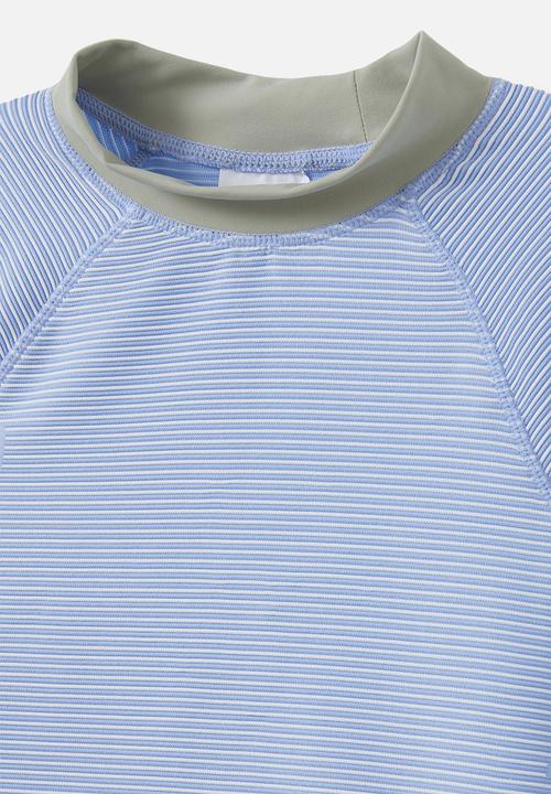 Cotton On - Flynn rash vest and billy boyleg trunk set - dusk blue/vanilla texture