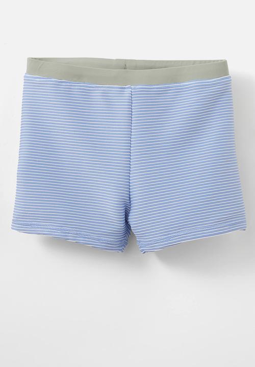 Cotton On - Flynn rash vest and billy boyleg trunk set - dusk blue/vanilla texture