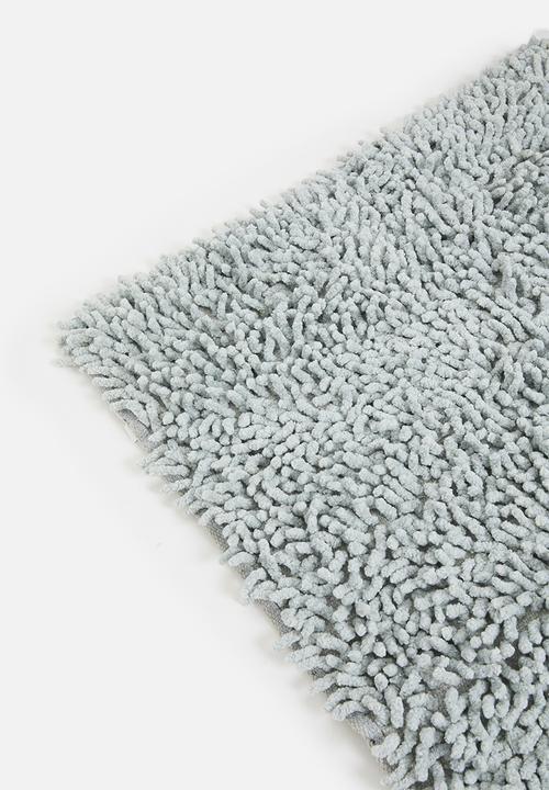 Bathroom Solutions - Shaggy Bathroom Mat Cotton - Light Blue
