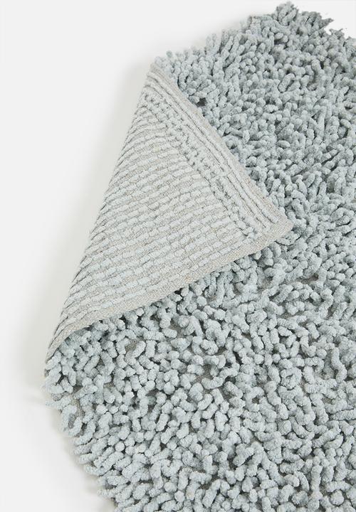 Bathroom Solutions - Shaggy Bathroom Mat Cotton - Light Blue