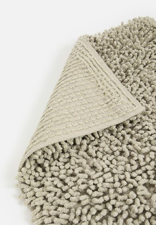 Bathroom Solutions - Shaggy Bathroom Mat Cotton - Grey