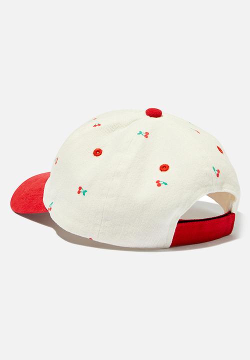 Cotton On - Kids sports club cap - cherry ditsy/varsity red