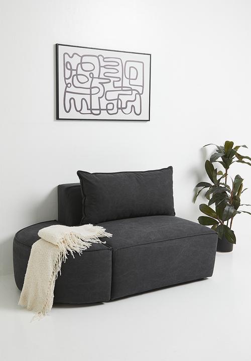 Zorora - Zola love seat no arm - capri graphite