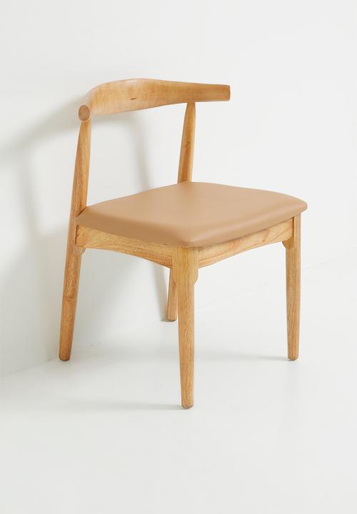Sixth Floor - Harold wooden Dining Chair PU seat - Natural