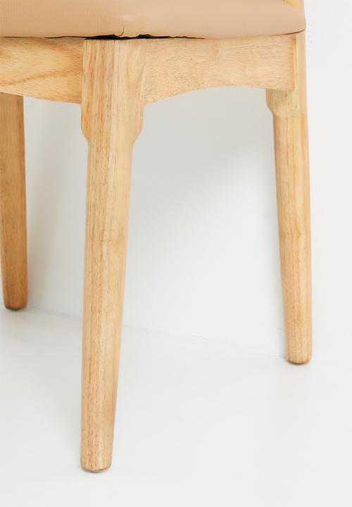 Sixth Floor - Harold wooden Dining Chair PU seat - Natural