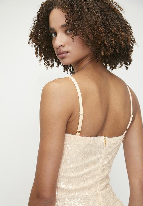 SISSY BOY - Lucky Ones: A-Line Mini Dress With A V-Neck - Neutral