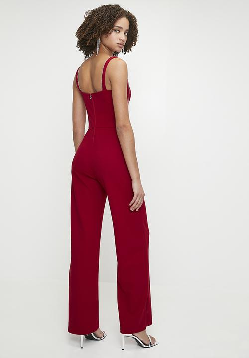 SISSY BOY - So demanding:jumpsuit with an underbust cutline - deep red