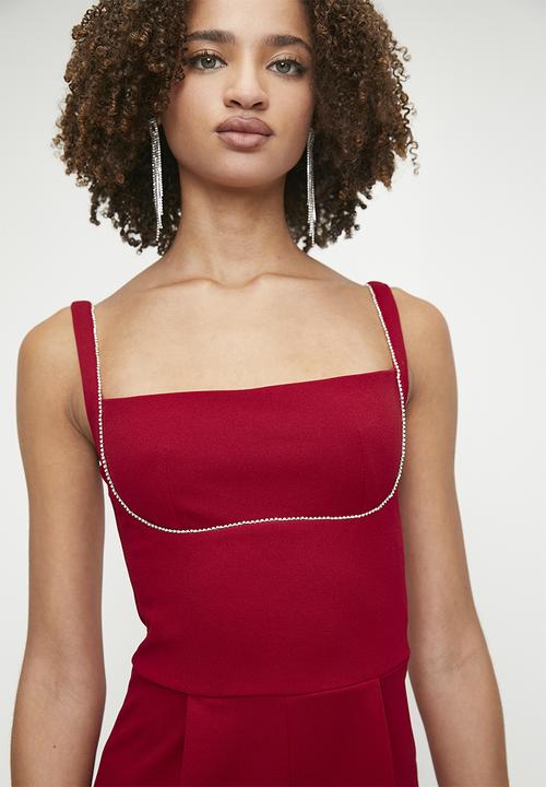 SISSY BOY - So demanding:jumpsuit with an underbust cutline - deep red