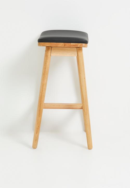 Sixth Floor - Carter wooden counter stool with PU seat - Natural