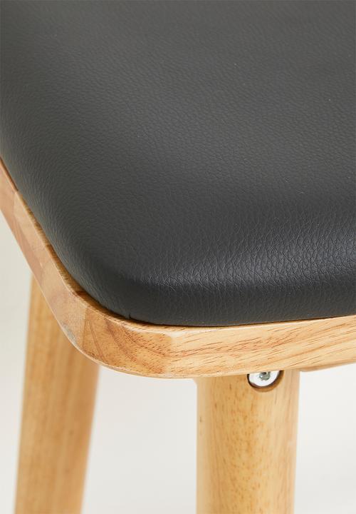 Sixth Floor - Carter wooden counter stool with PU seat - Natural