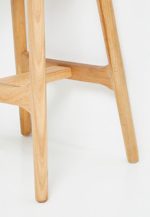 Sixth Floor - Carter wooden counter stool with PU seat - Natural