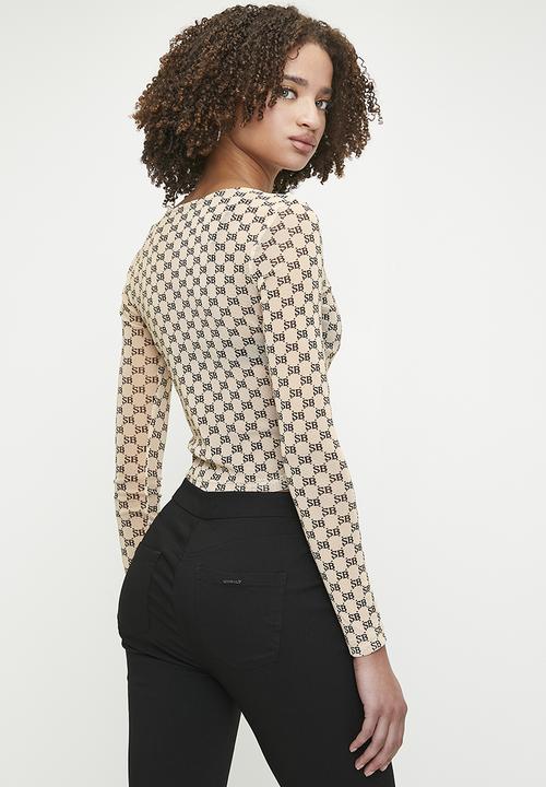 SISSY BOY - Mesh long sleeve top - beige
