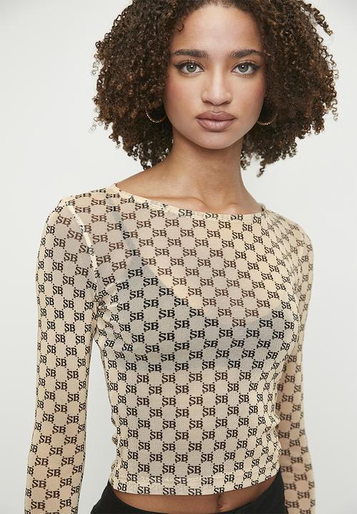 SISSY BOY - Mesh long sleeve top - beige