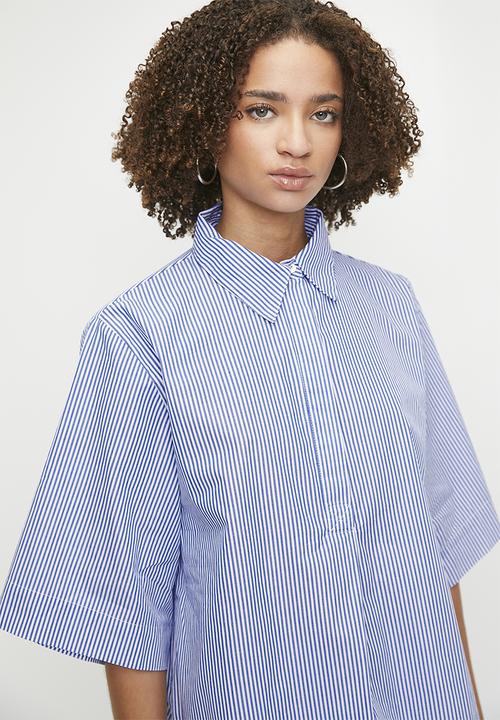 Me&B - The Perfect Boxy Shirt - Bluestripe