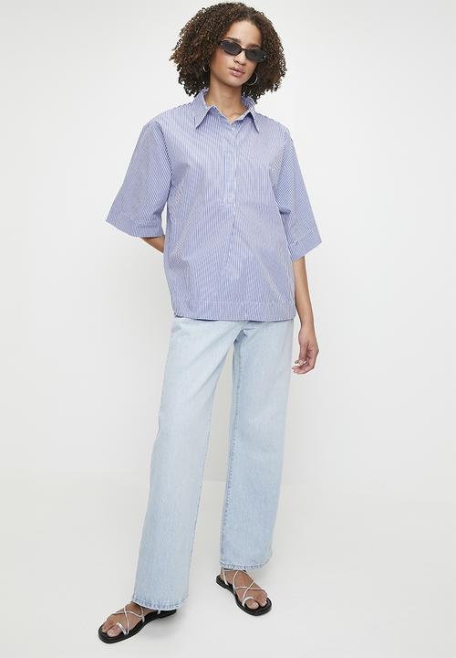 Me&B - The Perfect Boxy Shirt - Bluestripe