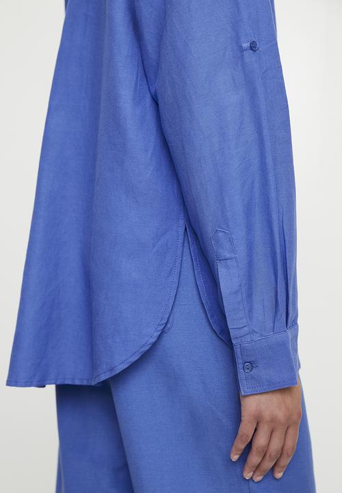 Me&B - Linen one pocket shirt - marine