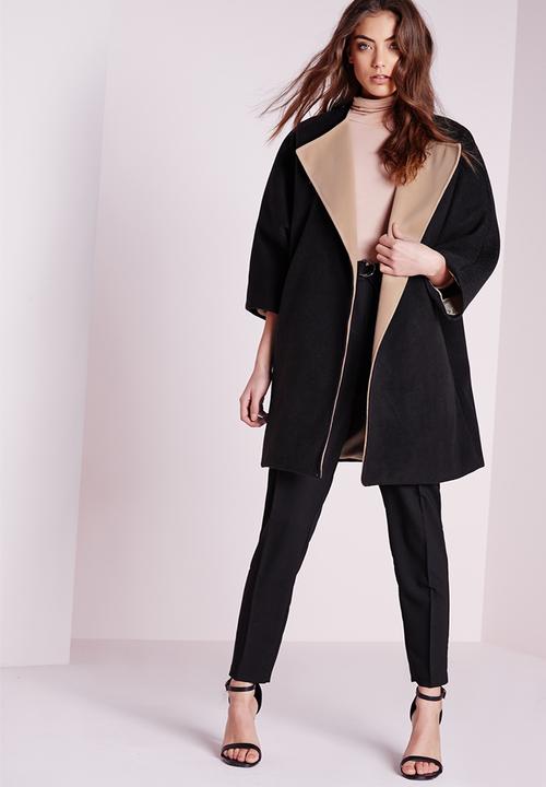 Missguided - Contrast felt blanket jacket 