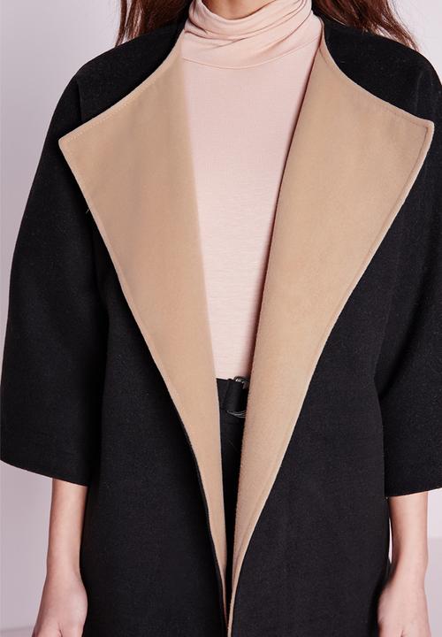 Missguided - Contrast felt blanket jacket 