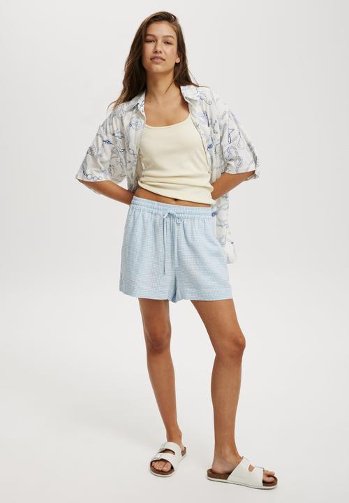 Cotton On - Haven Short Sleeve Shirt - Sea Treasure White