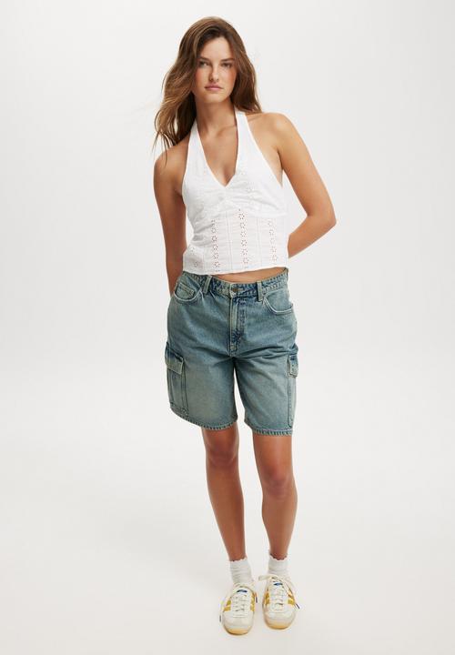 Cotton On - Gia Halter Top - White Broderie