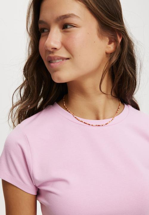 Cotton On - All Day Crew Tee - Pink