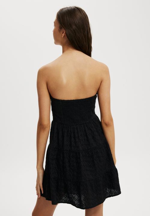 Cotton On - Jaime Strapless Mini Dress - Black Broderie