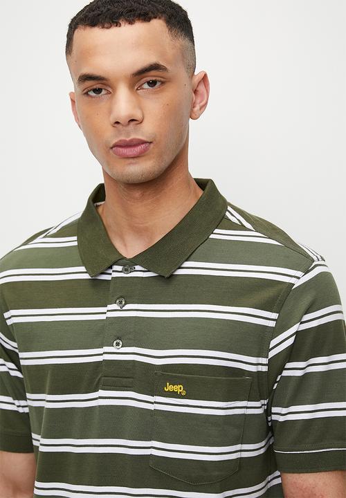 JEEP - Yarndye Stripe Polo - Fatigue & Slate 