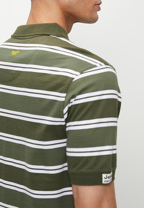 JEEP - Yarndye Stripe Polo - Fatigue & Slate 