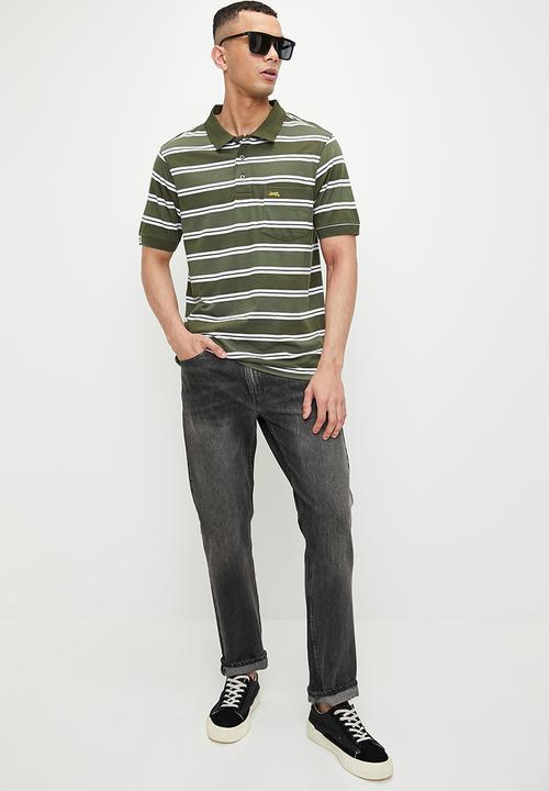 JEEP - Yarndye Stripe Polo - Fatigue & Slate 
