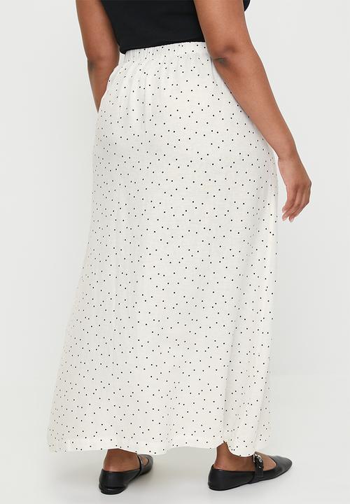 Cotton On - Plus Haven Maxi A-Line Skirt - Polka Dot Gardenia