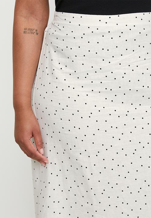 Cotton On - Plus Haven Maxi A-Line Skirt - Polka Dot Gardenia