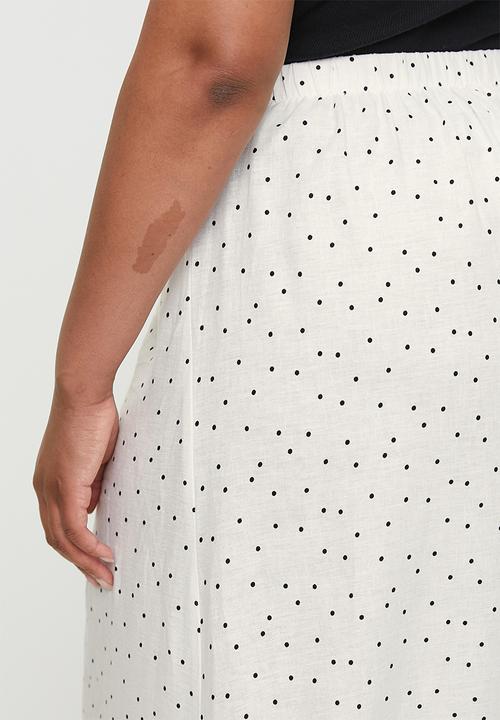 Cotton On - Plus Haven Maxi A-Line Skirt - Polka Dot Gardenia