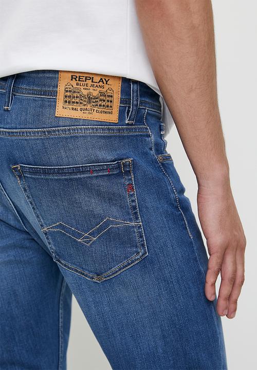 Replay - Grover pantalone straight - medium blue