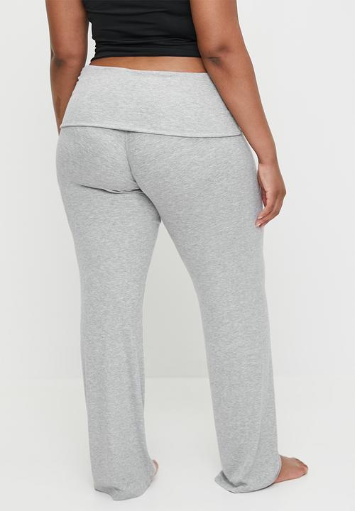 Cotton On - Plus Sleep Recovery Roll Waist Pant - Grey Marle Rib