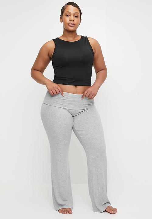 Cotton On - Plus Sleep Recovery Roll Waist Pant - Grey Marle Rib