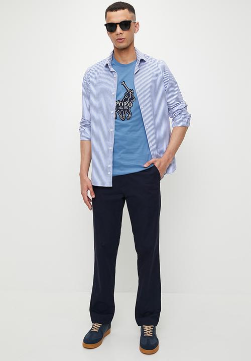 POLO - Kenny Embroided Logo Short Sleeve Tee  - Petrol Blue