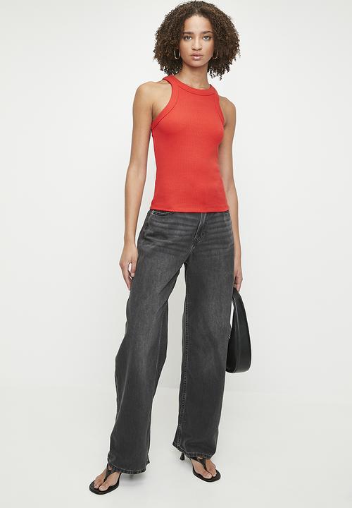 H&M - Baggy high jeans - black
