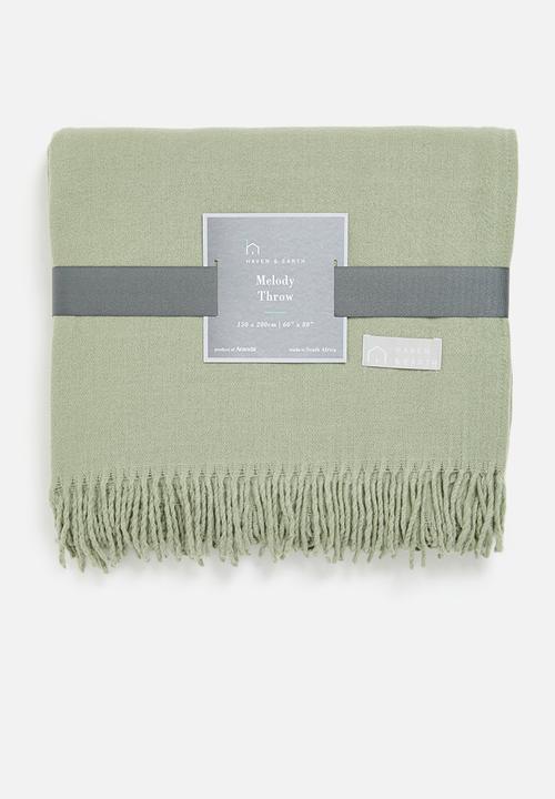 Haven & Earth  - Melody plain throw - olive