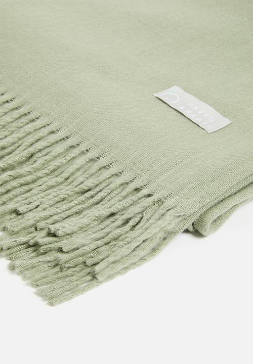 Haven & Earth  - Melody plain throw - olive