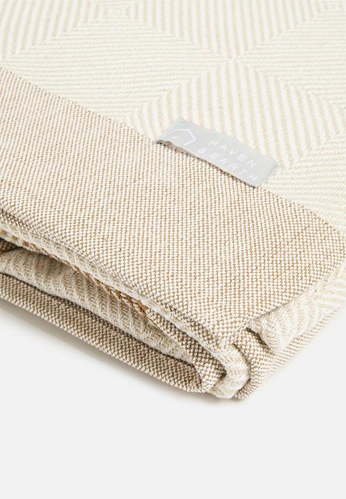 Haven & Earth  - Protea bed throw - leather