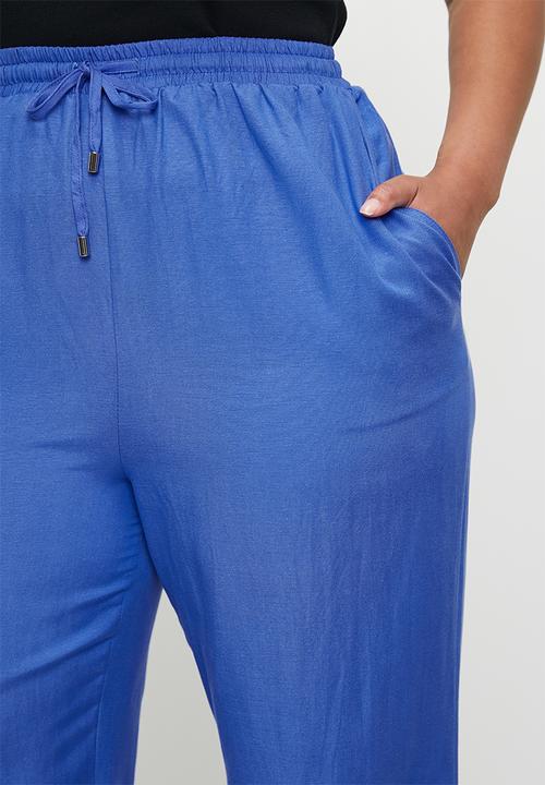 Me&B - Plus straight leg linen pants - marine