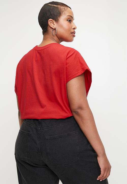 Superbalist - Grown on sleeve tee plus  - red