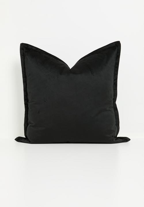 Sixth Floor - Fan linen & velvet cushion cover - Black