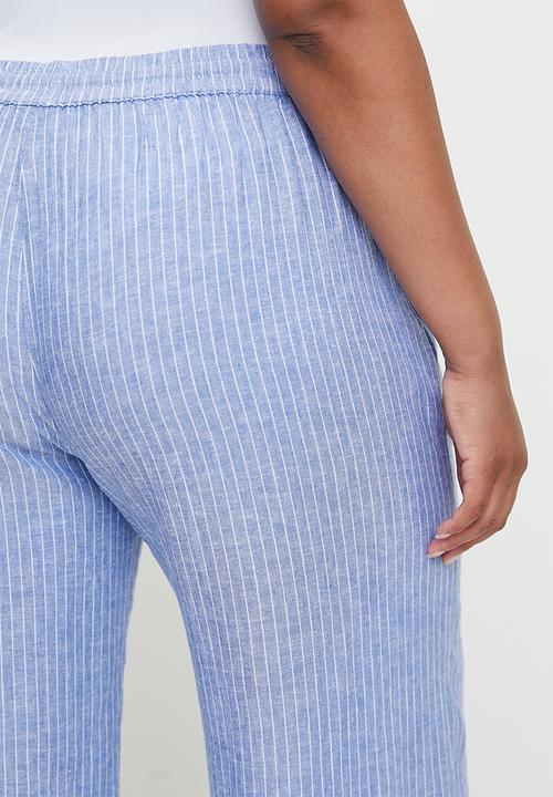 Cotton On - Plus Haven Wide Leg Pant - Asher Stripe Blue