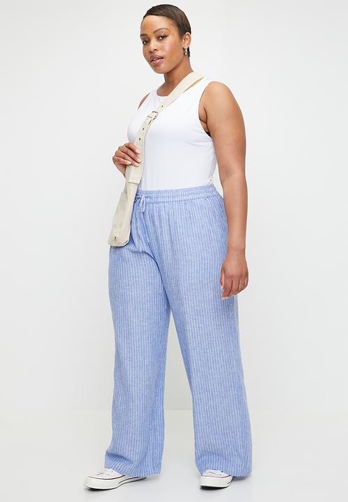 Cotton On - Plus Haven Wide Leg Pant - Asher Stripe Blue