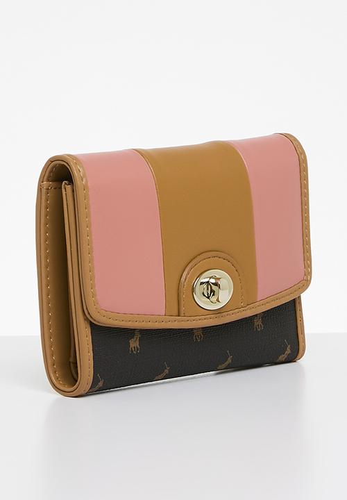POLO - Casablanca compact trifold purse bag - coral