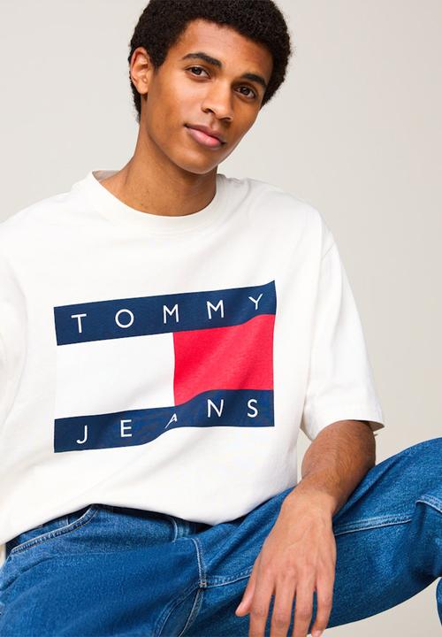 Tommy Hilfiger - Tjm ovz big flag tee ext - ancient white	