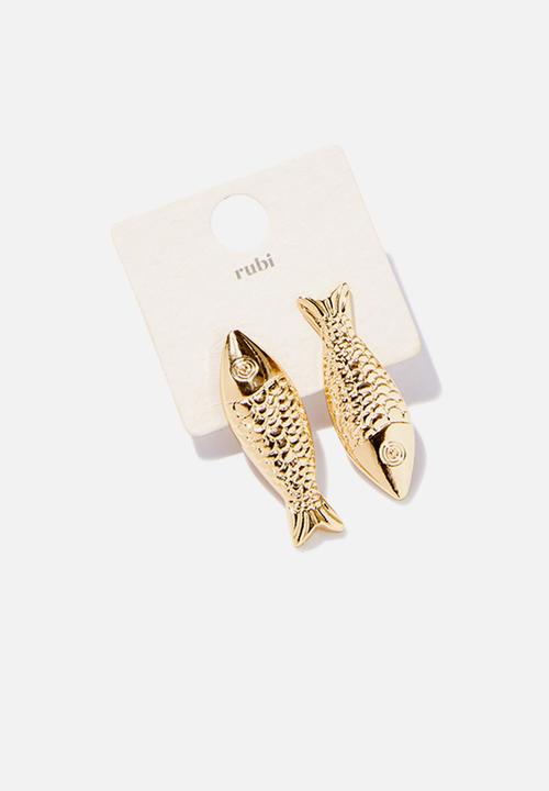 Rubi - Sardine small charm earring - gold
